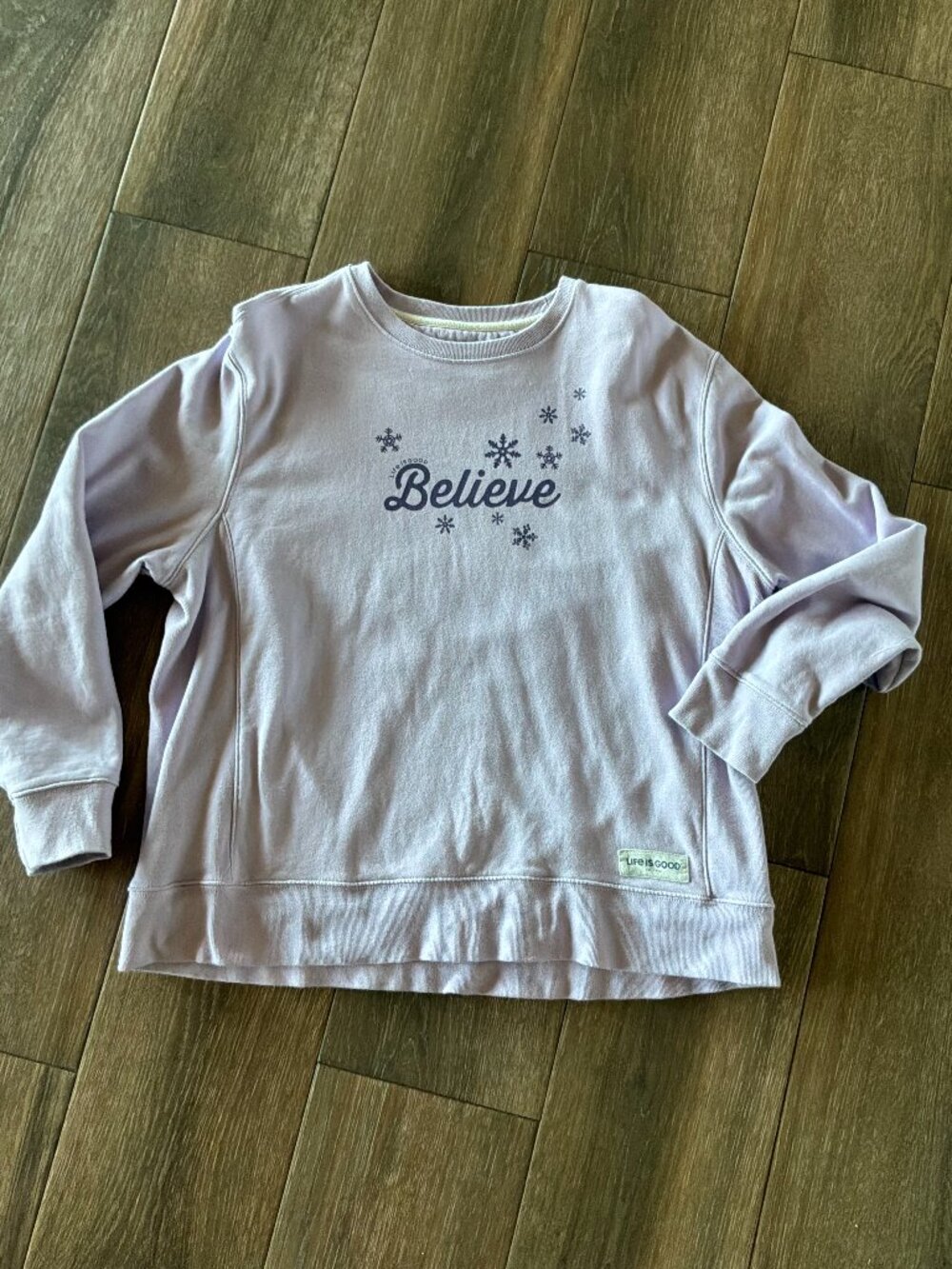 Life is Good heavyweight women's Lavender "Believe" sweatshirt size XXL